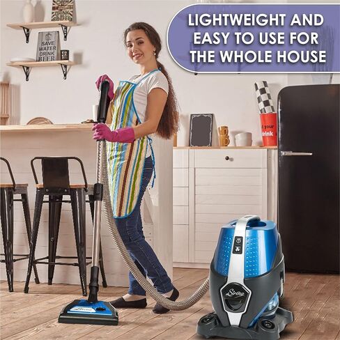 Sirena Bagless Vacuum Cleaner Premium Pack - Water Filtration Vacuum - Bonus 2 Twister Air Purifier, HEPA Filter and Turbo Brush - Wet Dry Vacuum - Hardwood Floor Sweeper and Pet Hair Cleaner in Saudi Arabia