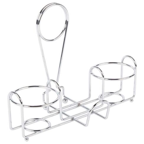 G.E.T. 4-22735 Chrome Metal Two Compartment Condiment Caddy Metal Table Caddies Collection in Saudi Arabia
