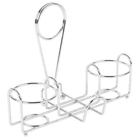 G.E.T. 4-22735 Chrome Metal Two Compartment Condiment Caddy Metal Table Caddies Collection in Saudi Arabia