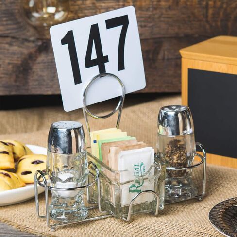 G.E.T. 4-22735 Chrome Metal Two Compartment Condiment Caddy Metal Table Caddies Collection in Saudi Arabia