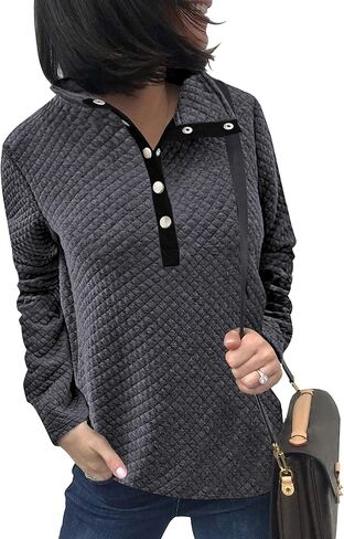 Women Fashion Quilted Pattern Lightweight Zipper Long Sleeve Plain Casual Sweatshirts Pullovers Shirts Tops Wear Fall Spring in Saudi Arabia