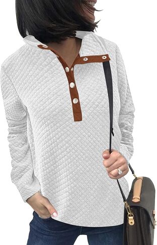 Women Fashion Quilted Pattern Lightweight Zipper Long Sleeve Plain Casual Sweatshirts Pullovers Shirts Tops Wear Fall Spring in Saudi Arabia