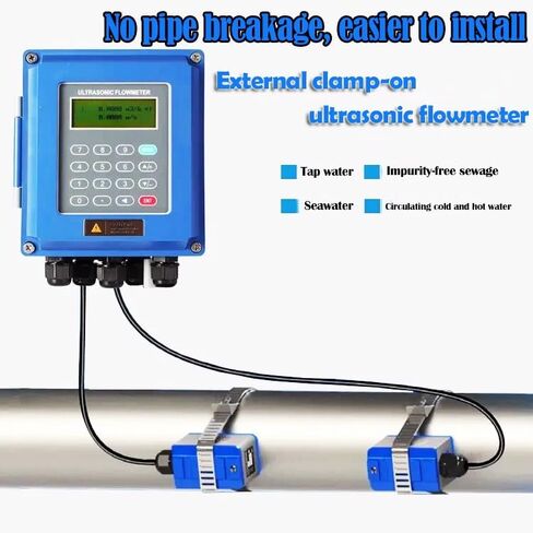 Ultrasonic Flow Meter Flowmeter with SD Card Data Logger DN25~100mm TS-2 Small Size Clamp-on Transducer in Kuwait