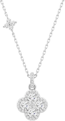 MOOSEA 2.48CT Moissanite Four Leaf Clover Necklace, 925 Sterling Silver Lab Created Moissanite Necklace, Anniversary Birthday Gifts for Women Jewelry Gifts for Wife Mom Girlfriend Daughter in Saudi Arabia