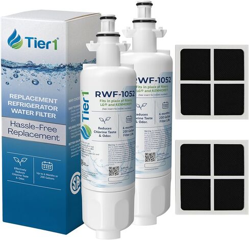 Tier1 ADQ36006101 Refrigerator Water & Air Filter Combo | Replacement for LG LT700P, ADQ36006102, Kenmore 46-9690, 469690, ADQ36006101-S, RFC1200A, WSL-3, FML-3, LT120F, Fridge Filter in Saudi Arabia