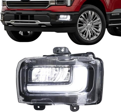 Right LED Fog Light for Ford F-150 2024–2025, Passenger Side OEM Fog Lamp w/White DRL for Lariat King Ranch Platinum, Replace #RL3Z15200A in Kuwait