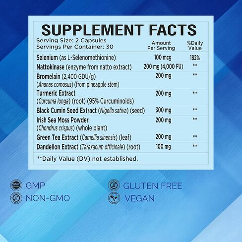 NutraPep Spike Protein Detox Supplement - 4000 FU Nattokinase with Bromelain Selenium Dandelion Root Turmeric Extract & Curcumin - Foreign Protein Cleanse and Immune Support - Vegan Gluten-Free in Saudi Arabia
