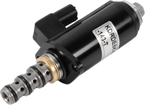صمام الملف اللولبي، KDRDE5K-31 30C50-143-T 1 قطعة استبدال صمام الملف اللولبي للمضخة الهيدروليكية المتناسبة لحفارة كوبيلكو SK200-6 SK200-6E SK230-6E SK200-8 SK230-8 SK250-8 SK330-8 SK350-8 in Kuwait