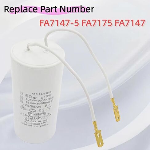 مكثف محرك 60μF 450VAC - FA7147-5 FA7175 بديل مناسب مباشرة لوحدات طاقة الرفع الأوتوماتيكية الدوارة والأمامية، حامل إضافي in Kuwait