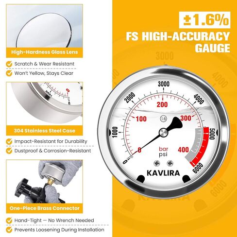 Hydraulic Nitrogen Accumulator Charging Kit with 7 Adapter Types, 3 Gauges (1500/4000/6000 PSI) & Gas Hose, CGA580 Compatible – Professional Nitrogen Charge Kit for Heavy Equipment in Saudi Arabia