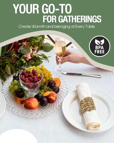 56 Pcs Rattan Napkin Rings Set, Woven Wicker Napkin Holders Bulk, Natural Water Hyacinth Handmade Boho Table Decor for Thanksgiving, Christmas, Wedding Table Dinnerware Decoration Set in Saudi Arabia