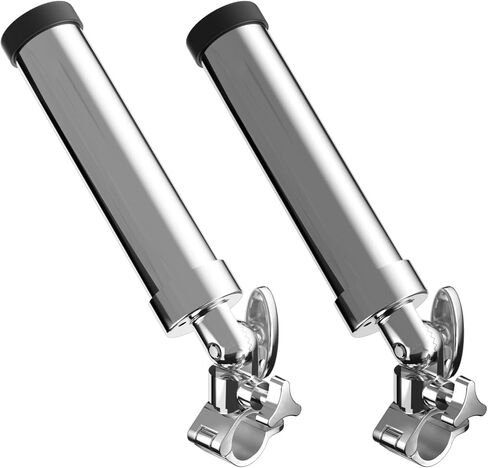 Boat Rod Holders,2 Pack 316 Stainless Steel 360 Degree Rotating Adjustable Clamp on Rail Mount Fishing Pole Rod Holders for 7/8", 1", 1-1/4" Rail in Saudi Arabia