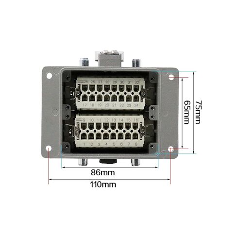 1PCS H32B-HE-032 Heavy Duty Connector 32-Pin 16A with Cover in Saudi Arabia