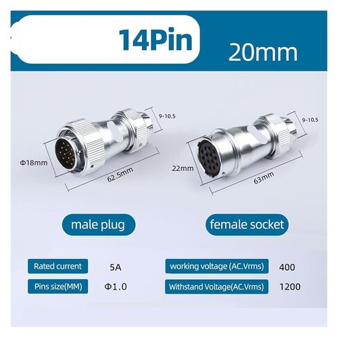 1 قطعة WY20 TE + ZE موصل 2-15PIN مقاوم للماء (14Pin ، 5 مجموعات) in Saudi Arabia