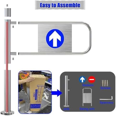 Stainless Steel Double Spring-Loaded Revolving Door - Safety Swing Gate for Supermarkets, Half Waist Entrance/Exit Solution, and Secure Access Device in Saudi Arabia