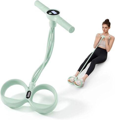 YOTTOY أداة سحب دواسة القدم الذكية مع عداد رقمي، نظام حزام مقاومة لسحب الدواسة مع مقابض لتمارين اليوغا المنزلية لكامل الجسم in Saudi Arabia