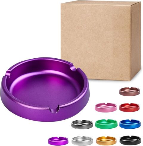 Aluminum ashtray anodized, simple and colorful 3.94in (Purple) in Kuwait