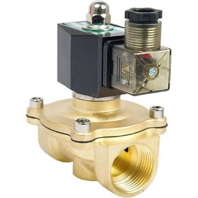 1-1/4 Inch Brass Solenoid Valve With LED Power Indicator 24V 220V 110V Normally Closed 1Pcs(24VDC) in Kuwait