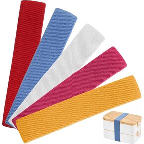 5 Pcs Bento Box Strap,Lunch Box Band Bento Boxes Band Elastic Strap for Lunch Boxes Fixing Bands Replacement for Office Classroom Picnic Camping Outdoors Meals,5 Colors in Kuwait