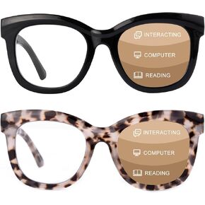 2 Pack Progressive Multifocal Reading Glasses for Women, Stylish No Line Multifocus Readers in Saudi Arabia