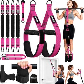 Upgraded Pull Up Assistance Bands for Women, Heavy Duty Resistance Bands with Handles, Exercise Band with Door Anchor, Workout Band Set for Pull Up Bar, Full Body Sculpting,Muscle Training, Home Gym in Saudi Arabia