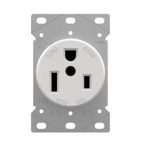 NEMA 6-50R Receptacle 50A 250V Female Outlet 50 Amp 250 Volts Heavy Duty Industrial Grade Grounded Flush Mount Range Power Outlet for Welder, Plasma Cutter, UL Listed in Saudi Arabia