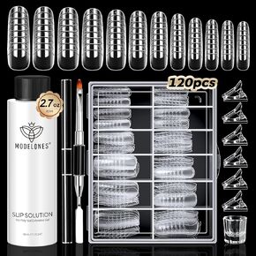 Modelones Poly Nail Gel Kit Slip Solution for Nails 120ml Poly Extension Gel Slip Solution Set with Dual-Ended Nail Brush Anti-Stick Liquid Nail Brushes Cleaning Smooth Gel Non-Odor Healthy Nail Manicure Easy Spread for Beginner in Saudi Arabia