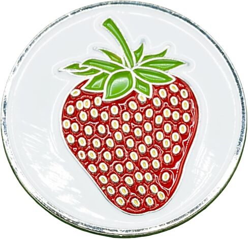 Strawberry Design Golf Ball Marker - Alignment Ball Marker Golf Accessories - Metallic Design Ball Markers for Putting Green -1" Wide in Saudi Arabia