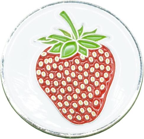 Strawberry Design Golf Ball Marker - Alignment Ball Marker Golf Accessories - Metallic Design Ball Markers for Putting Green -1" Wide in Saudi Arabia
