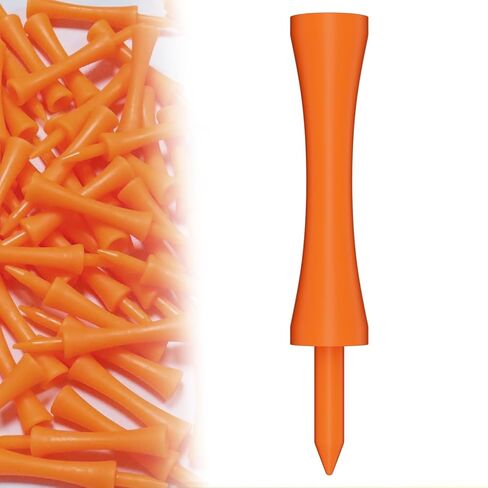 50 Pack 2.76" Plastic Golf Tees, Neon Orange and Neon Rose,Enhanced Durability & Stability, Engineered to Minimize Friction and Side Spin，Golf Practice Supplies in Saudi Arabia
