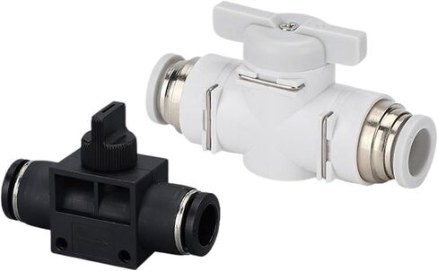 Pneumatic Connector BUC-08 Hand Valve HVFF-10 Manual Switch 4/6/12/14/16 Turn Quick Straight 2Pcs(WhiteBUC-08) in Saudi Arabia