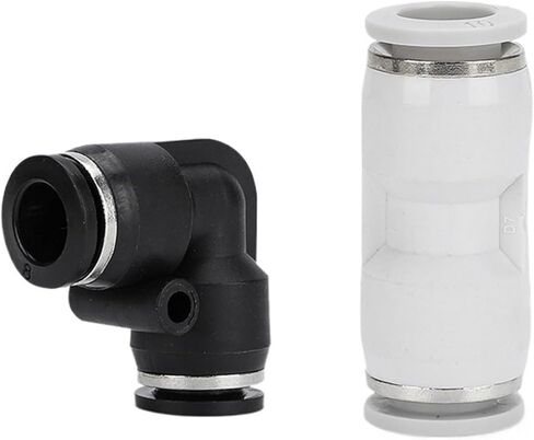 Pneumatic Connector PU-8 Right Angle PU PG12-10 Reducer Fitting Air Hose Quick Plugs 1/4 2Pcs(WhitePV-4) in Saudi Arabia