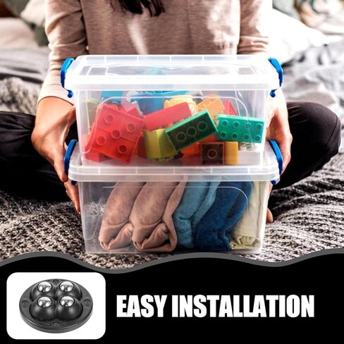 4pcs Self Adhesive Swivel Ball Casters Mini Sticky on Wheels for Trash Cans Kitchen Appliances Storage Boxes Household Sliding Base Accessories in Saudi Arabia
