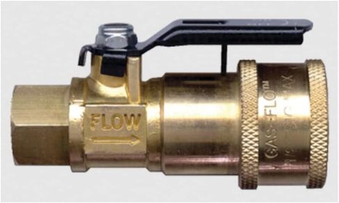 GAS-FLO QD-GMRVC4-4F Quick-Disconnect Gas Valve Coupler With Ball Valve, 1/4 in Nominal, FNPT End Style, 50000 Btu/hr Flow Rate, Brass, Import in Saudi Arabia