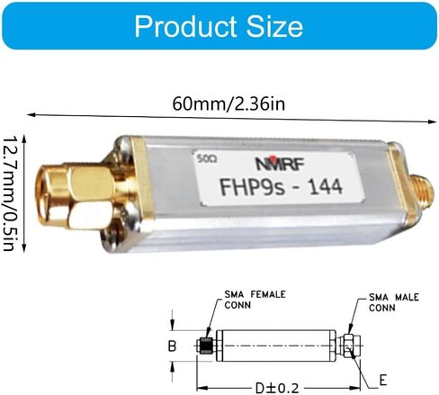 FHP9s-144 High Pass Filter PUEO6552 for 144MHz - RF Coaxialed LC 5Ohms Impedance in Saudi Arabia