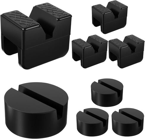 8 Pcs Jack Stand Pads Adapter Universal Slotted Frame Rail Pinch Welds Protector Rubber Jack Pad for Stand Accessories (2 Types) in Saudi Arabia