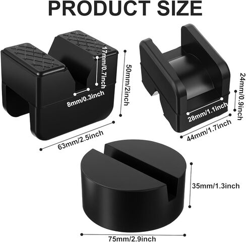 8 Pcs Jack Stand Pads Adapter Universal Slotted Frame Rail Pinch Welds Protector Rubber Jack Pad for Stand Accessories (2 Types) in Saudi Arabia