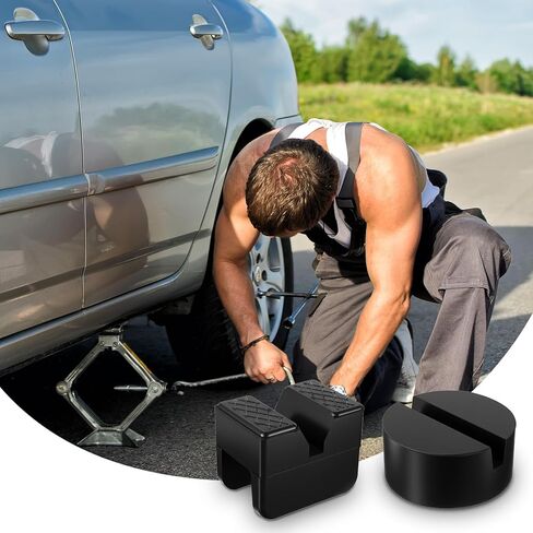 8 Pcs Jack Stand Pads Adapter Universal Slotted Frame Rail Pinch Welds Protector Rubber Jack Pad for Stand Accessories (2 Types) in Saudi Arabia