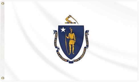 Flag of Massachusetts State Banner 3x5FT Indoor Walls, Outdoor Gardens, Decks, Car, Flags Decorations in Saudi Arabia