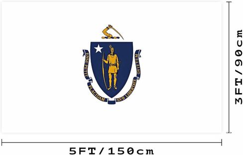 Flag of Massachusetts State Banner 3x5FT Indoor Walls, Outdoor Gardens, Decks, Car, Flags Decorations in Saudi Arabia