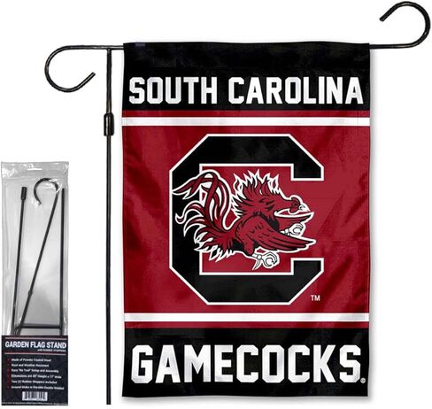 South Carolina Gamecocks Garden Banner Flag with Flag Pole Stand Set in Saudi Arabia