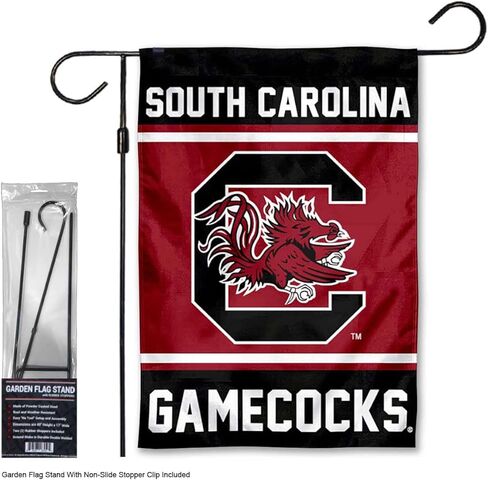South Carolina Gamecocks Garden Banner Flag with Flag Pole Stand Set in Saudi Arabia