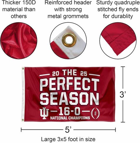 IU Hoosiers 2025 National Champions Perfect Season 3x5 College Flag in Saudi Arabia