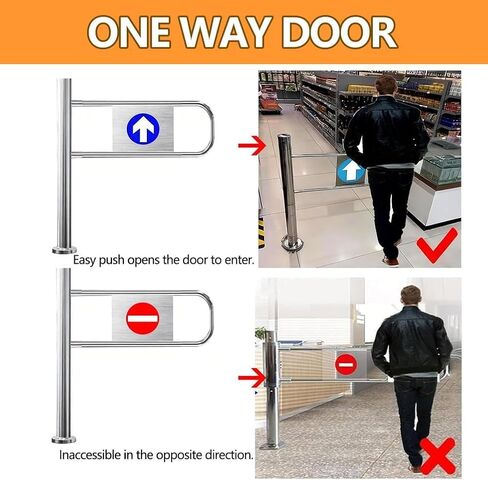 Automatic Swing Doors with Stainless Steel Panels, Suitable for Shops, Libraries and Warehouses.(140 * 97cm) in Saudi Arabia