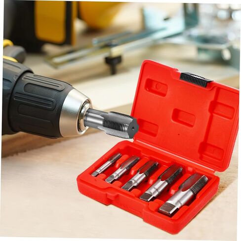 TEHAUX 5 Pcs Set Tap Set Carbon Steel Threading Tool for Plumbing Includes Precision Craftsmanship Durable Design with Storage Case in Saudi Arabia