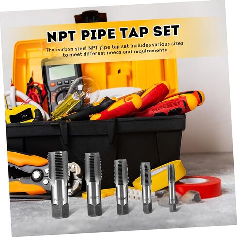TEHAUX 5 Pcs Set Tap Set Carbon Steel Threading Tool for Plumbing Includes Precision Craftsmanship Durable Design with Storage Case in Saudi Arabia