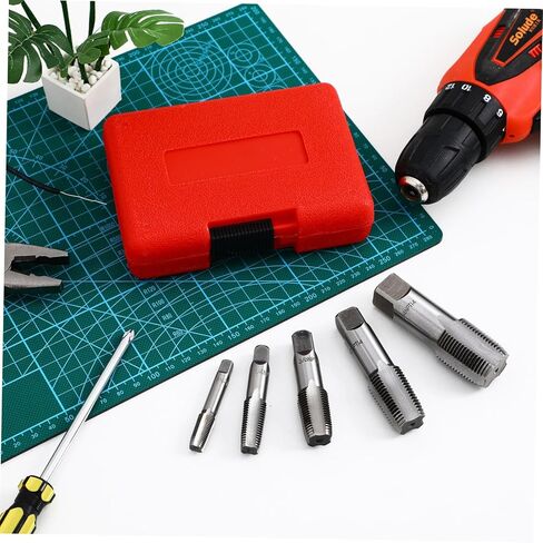 TEHAUX 5 Pcs Set Tap Set Carbon Steel Threading Tool for Plumbing Includes Precision Craftsmanship Durable Design with Storage Case in Saudi Arabia