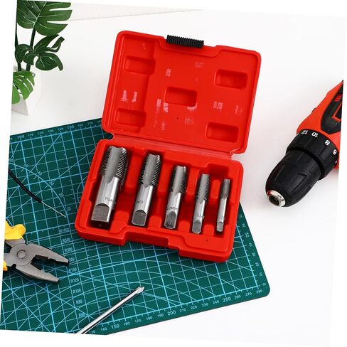 TEHAUX 5 Pcs Set Tap Set Carbon Steel Threading Tool for Plumbing Includes Precision Craftsmanship Durable Design with Storage Case in Saudi Arabia