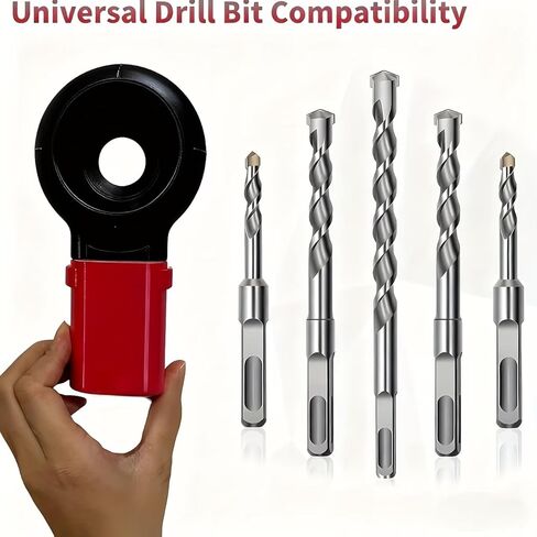 Drill Dust Collector Box for Wall Drilling - Red & Black Dust Catcher Tool, Compatible with Most Drill Bits, No-Mess Wall Dust Cover for Cleaner Drilling, Portable Dust Trap Attachment in Saudi Arabia