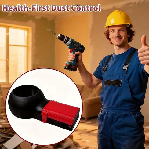 Drill Dust Collector Box for Wall Drilling - Red & Black Dust Catcher Tool, Compatible with Most Drill Bits, No-Mess Wall Dust Cover for Cleaner Drilling, Portable Dust Trap Attachment in Saudi Arabia